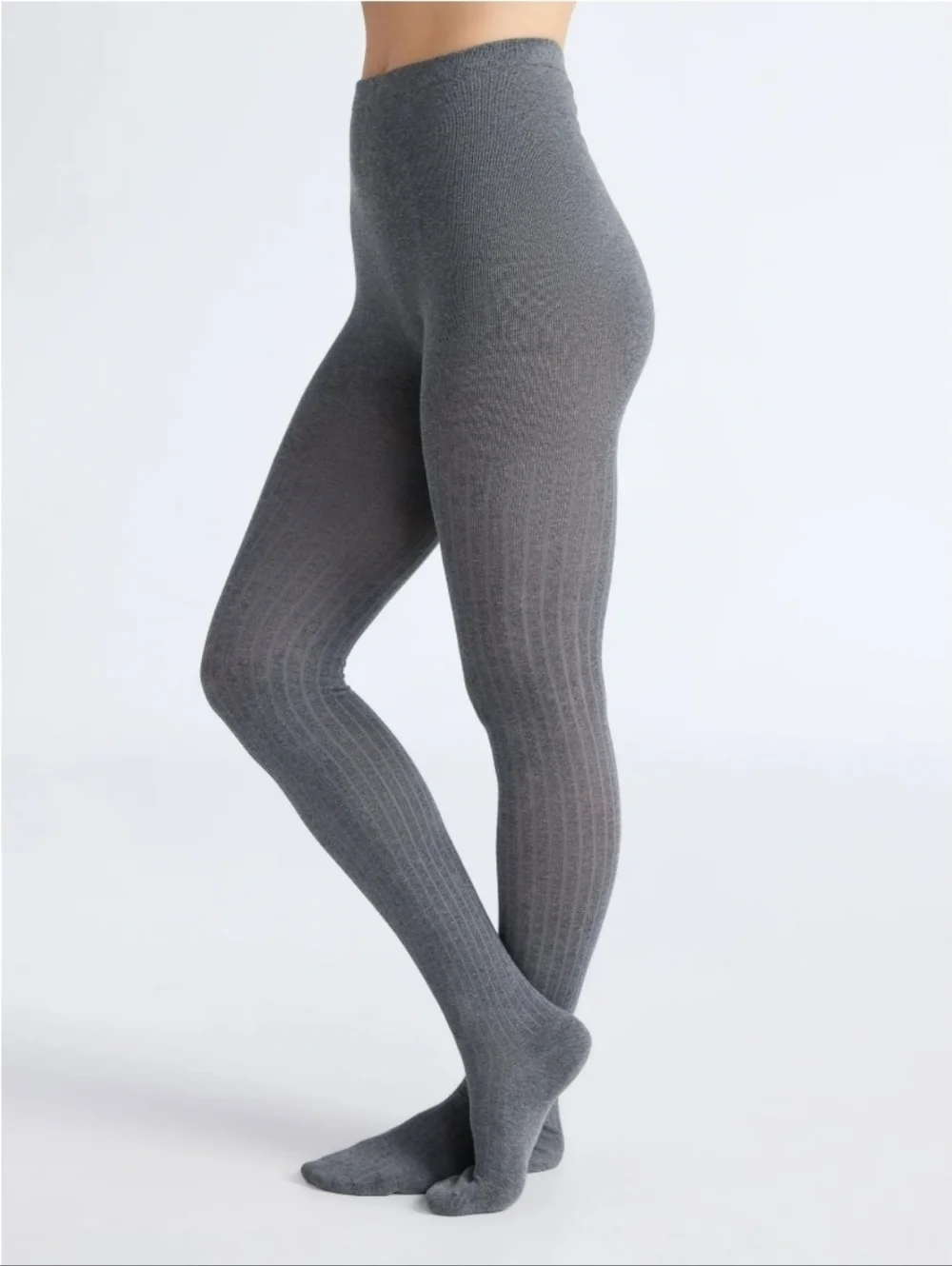 Women's Ribbed Cotton-Blend Tights